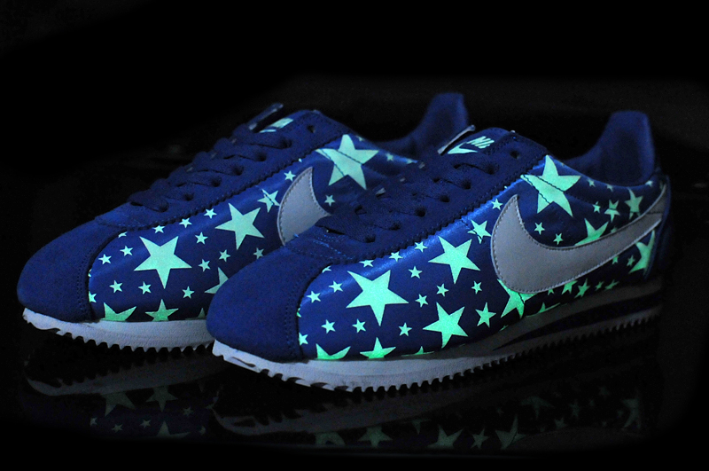 2014 Nike Cortez nouvelles chaussures étoiles lumineuses hommes blancs bleus (3)